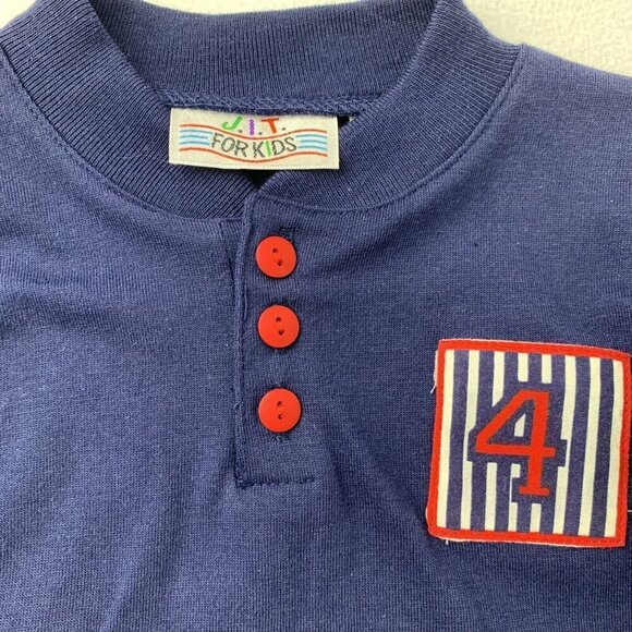 Vintage J.I.T. For Kids Sports Blue Red Shirt Pants Set 6/9 Months - Picture 4 of 13